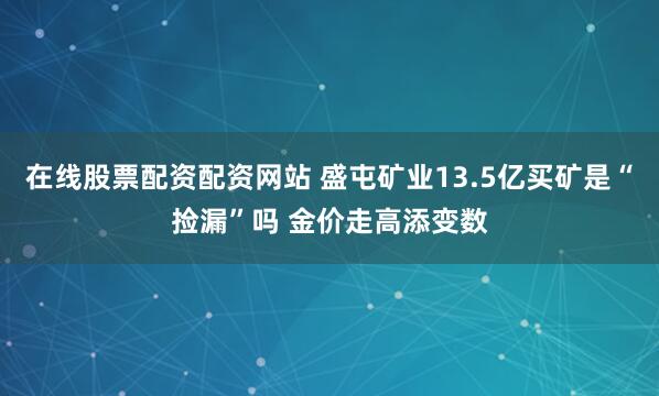 在线股票配资配资网站 盛屯矿业13.5亿买矿是“捡漏”吗 金价走高添变数